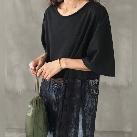 Black Lace Overlay Top - Picture 5 of 10